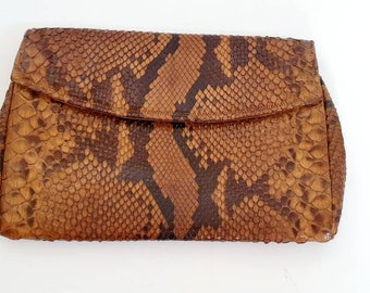 Vintage snakeskin clutch bag, 1930's, brown, thirties style, evening bag, vintage clothing