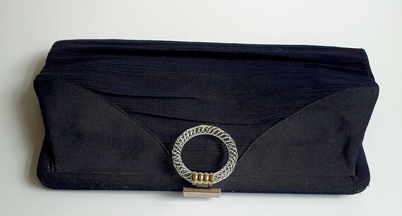 Art deco clutch bag, Navy blue, 1930's lucite cla… - image 4
