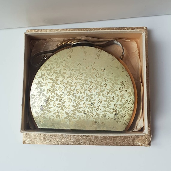 Vintage compact purse, 1950's, box bag, cosmetic b