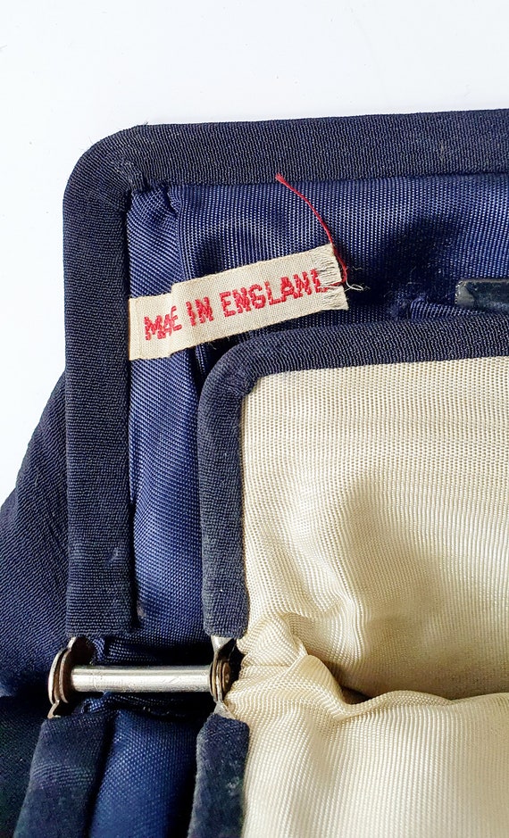 Art deco clutch bag, Navy blue, 1930's lucite cla… - image 9