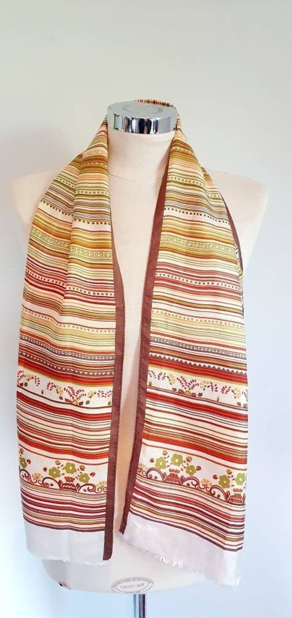 Vintage 1970's scarf, Parisian scarf, long silk s… - image 2