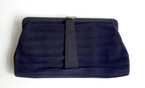 Art deco clutch bag, Navy blue, 1930's lucite cla… - image 3