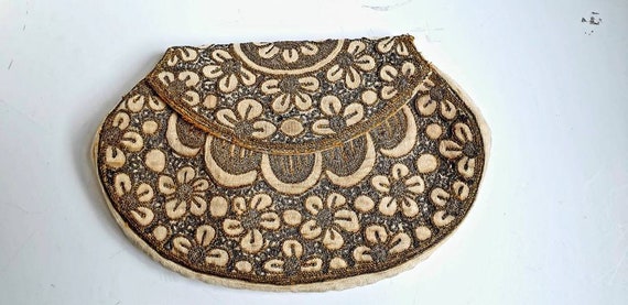 Antique bag, 1930's vintage wedding bag, embroide… - image 1