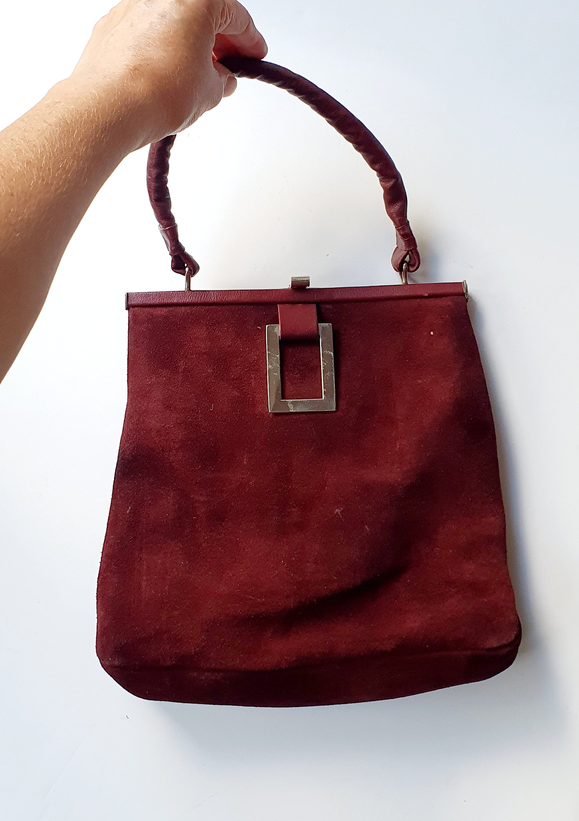 バッグ [archive] 90s canvas with suede hand bag Amazon.com: CREATIVE LEATHER ART CLA Bags, Couspaude
