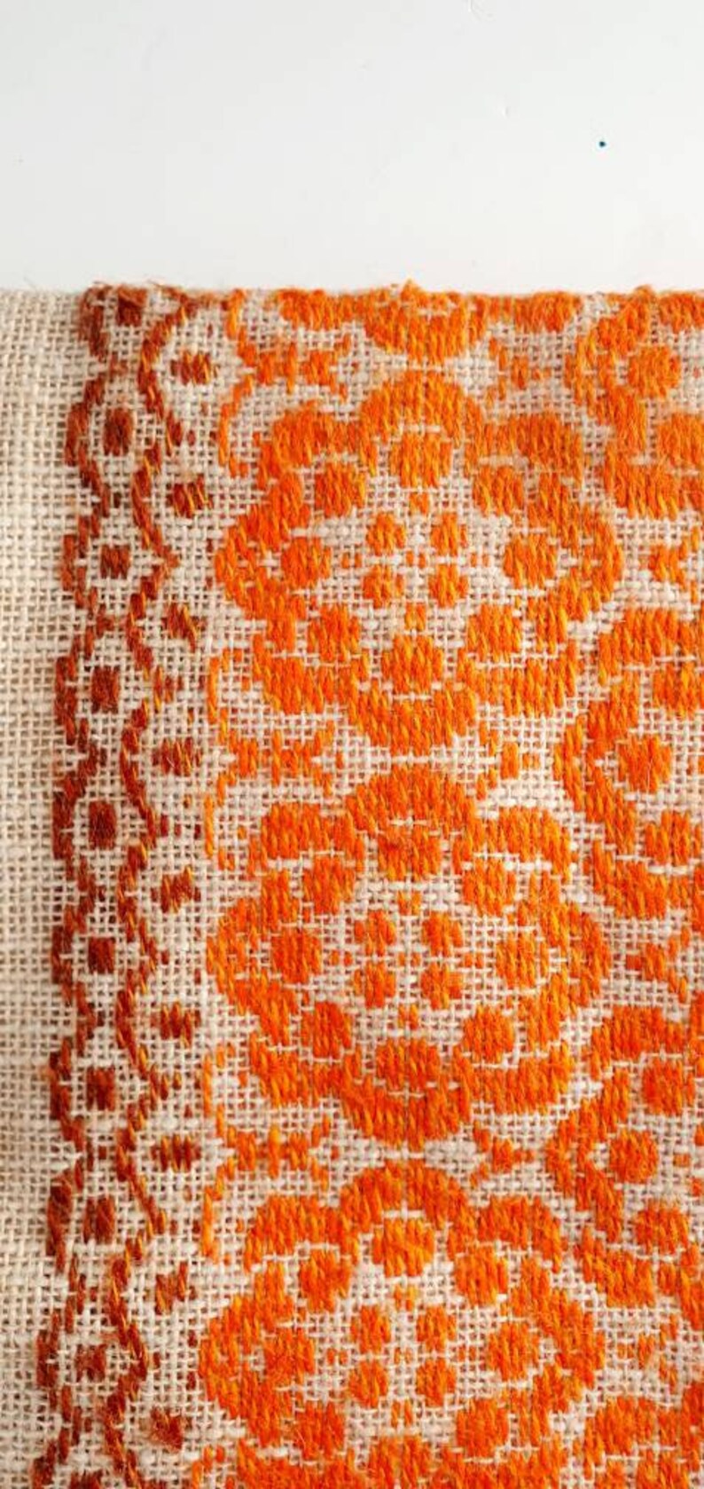 1970's Clutch Bag Hessian Fabric Orange and Brown Etsy UK