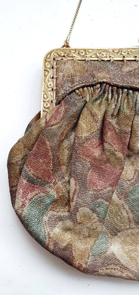 20 年代のイブニングバッグ、アンティークバッグ、オリジナルミラー