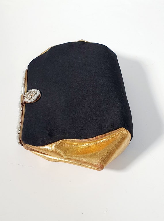 Vintage 1930s Black Taffeta Evening Bag main image 1