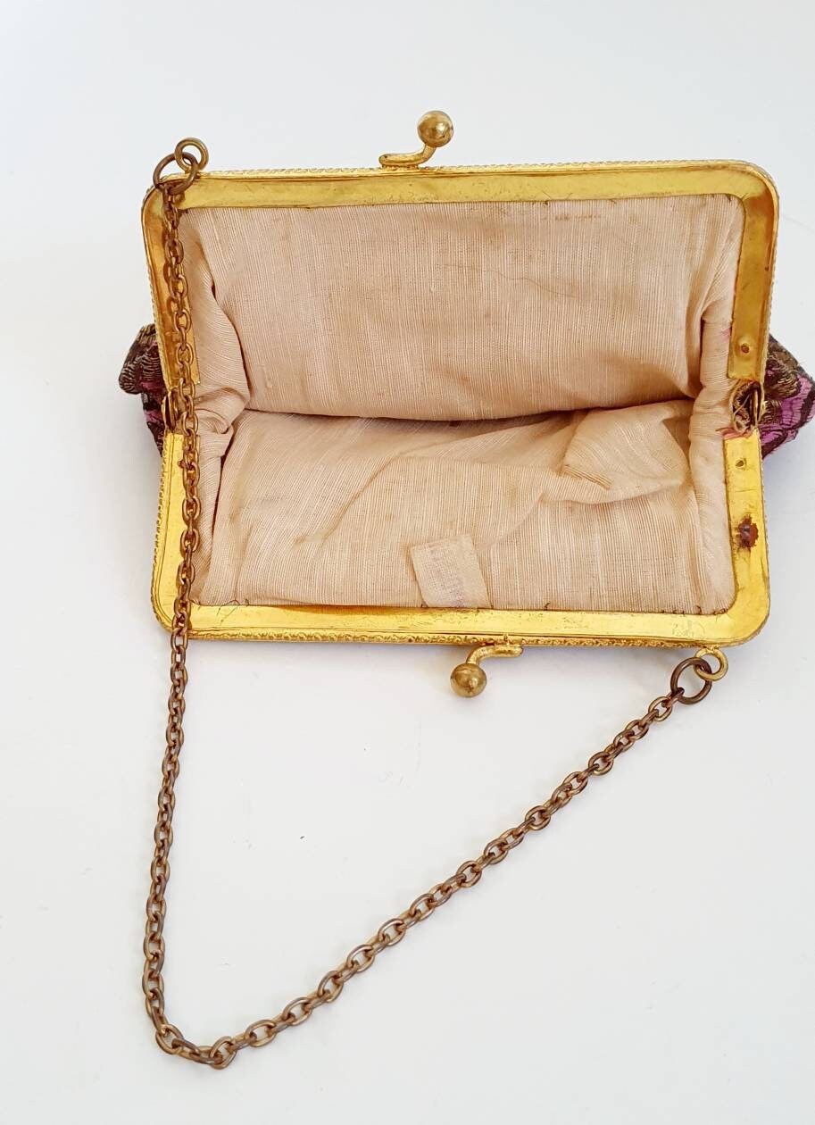 アンティークバッグ、20 年代のイブニングバッグ、アールヌーボー