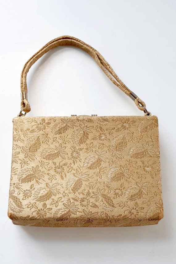 vintage gold bag, 1930's, evening bag, day bag, b… - image 6