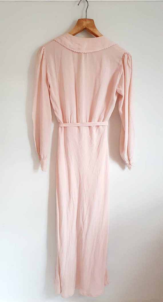 Thirties soft pink vintage silk slip dress, brode… - image 3