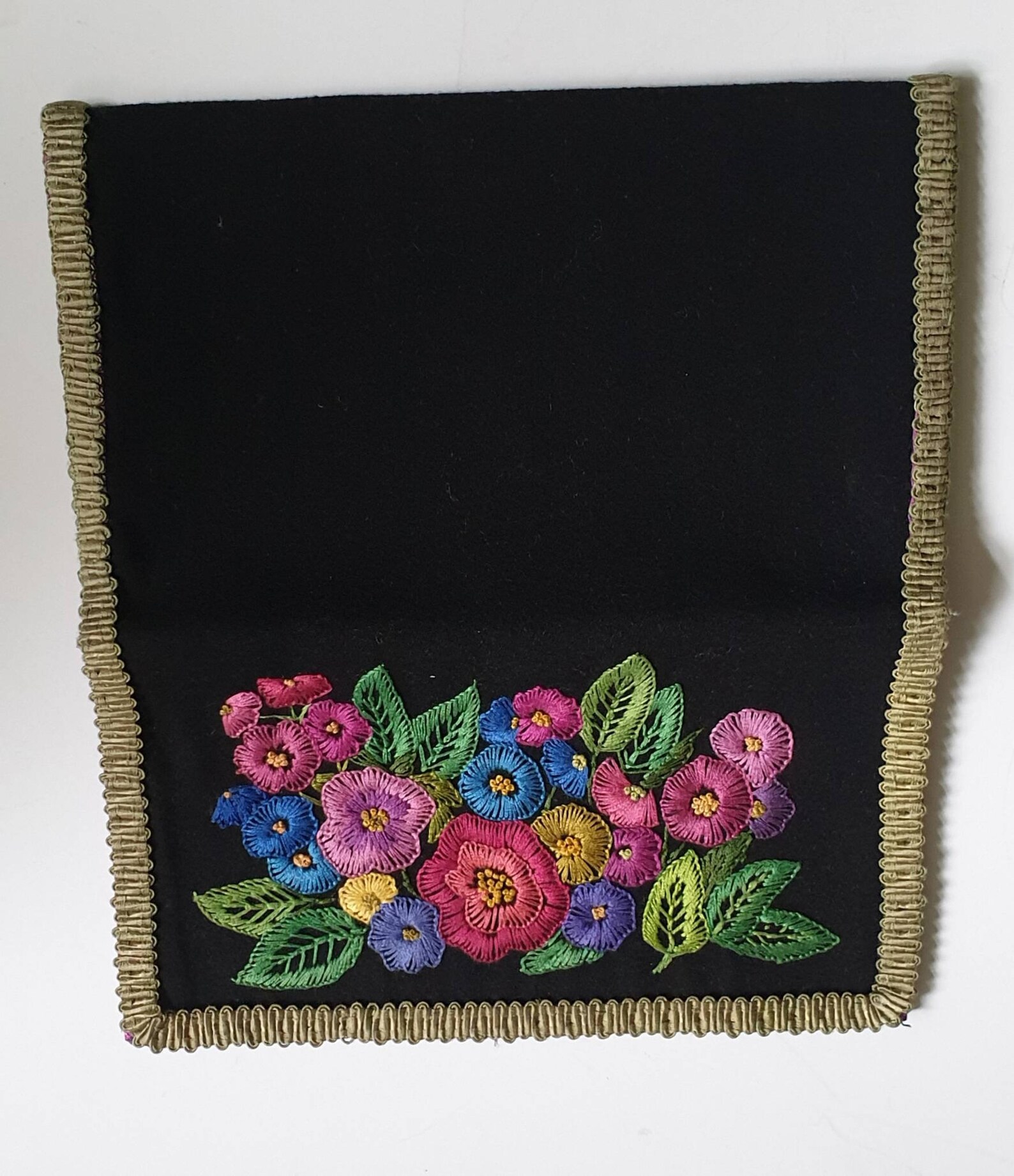 Thirties Embroidered Clutch Bag Vintage Floral Pattern Etsy UK