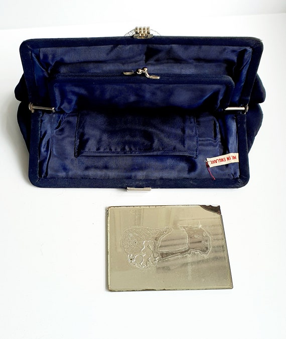Art deco clutch bag, Navy blue, 1930's lucite cla… - image 7