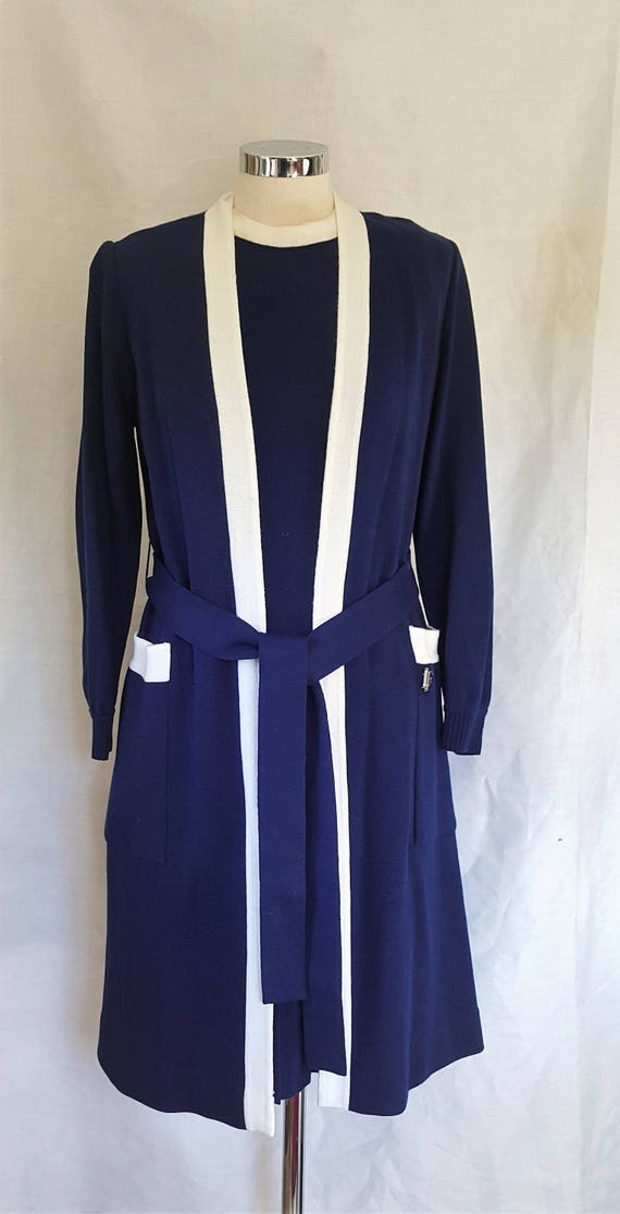 LOUIS FERAUD 1960's Vintage Metallic Stripe Dress / New 