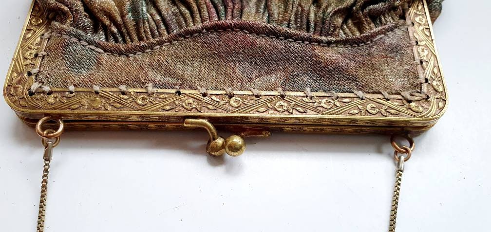 20 年代のイブニングバッグ、アンティークバッグ、オリジナルミラー