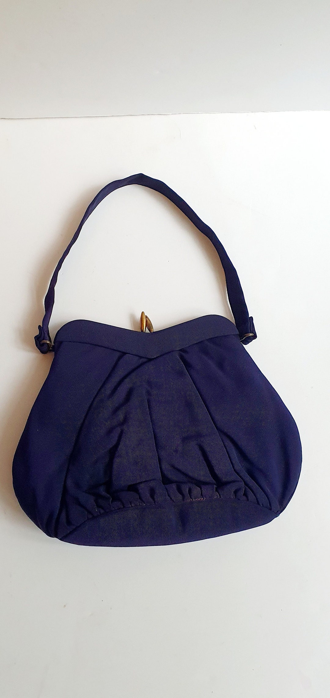 Navy Evening Bag Vintage Forties Fashion. Rayon Bag Etsy