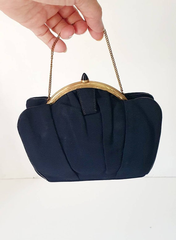 Art Deco Black Evening Bag 1930s Stunning Shape Vintage Evening Purse Etsy