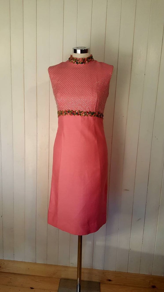 Vintage dress, bright, pink dress, 1960's dress, … - image 1
