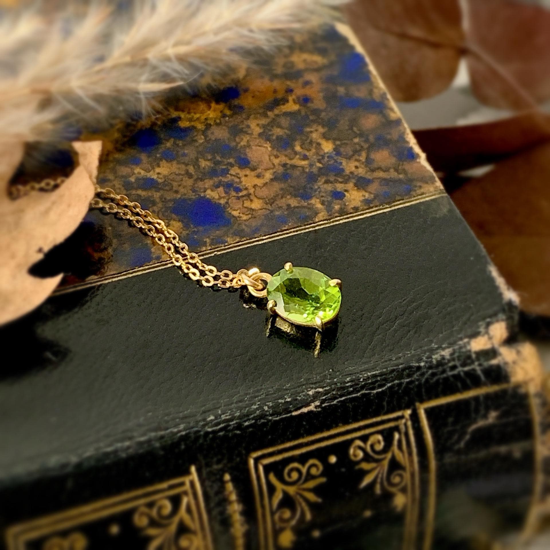 14kgf 天然石ペリドットのひと粒ネックレス 8月誕生石 18kGP - Etsy 日本