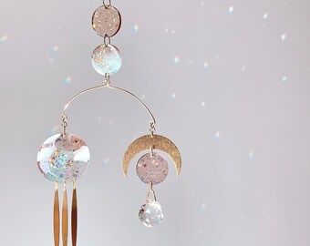 Attrape-soleil, Suncatcher en résine, Cristal, Hand made in France, idée cadeau crémaillère Décor maison