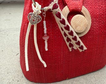 Handmade heart keychain