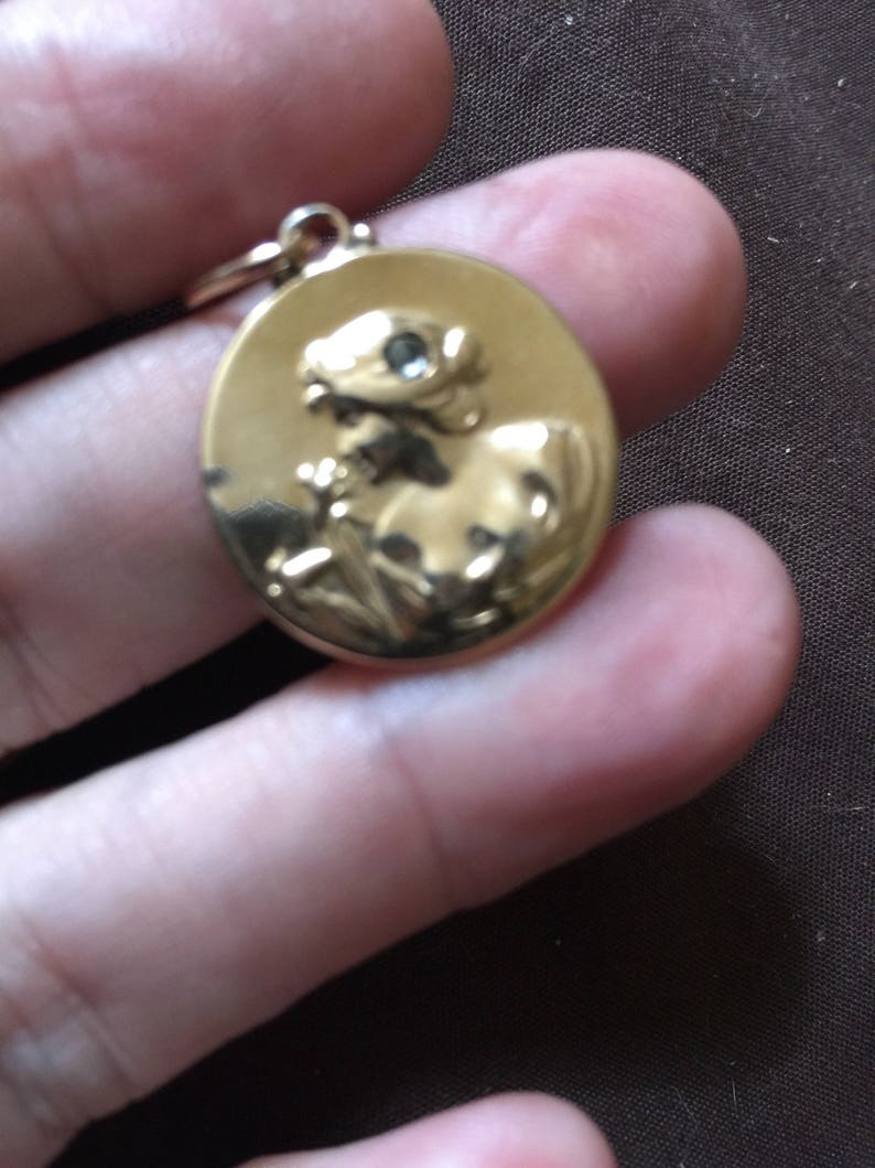 14K Gold Victorian Woman Charm with Diamond