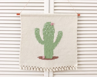 Crochet cactus wall hanging pattern // Crochet home decor // Crochet succulent pattern // DIY Wall hanging // Crochet tutorial