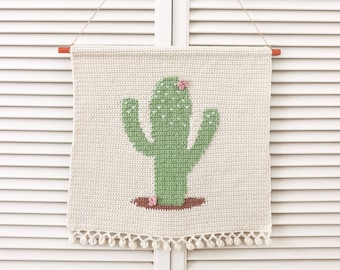 Crochet Cactus Wall Hanging Pattern: DIY Home Decor (PDF Pattern + chart)