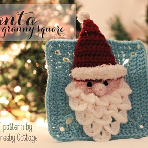 Santa granny square crochet pattern // Crochet Santa motif // Father Christmas crochet block // Christmas crochet pattern
