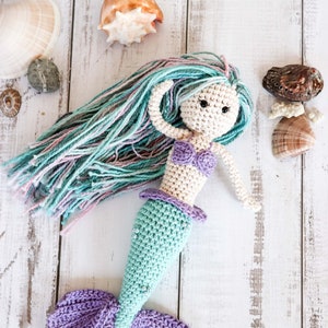 Crochet mermaid pattern amigurumi, Luna mermaid toy