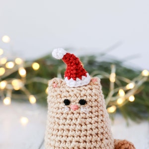 Crochet cat pattern // Christmas ornament pattern // amigurumi cat crochet pattern image 2