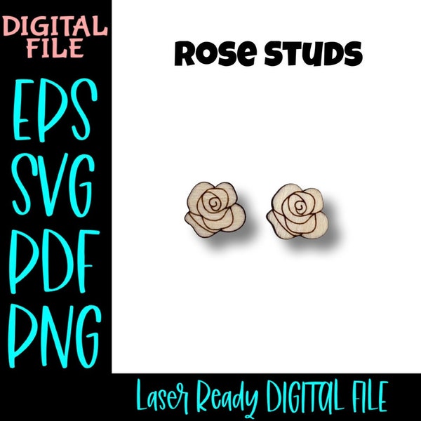 Rose Studs Laser Ready File SVG EPS PDF