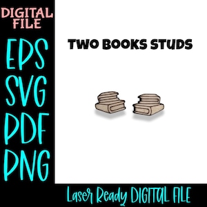 Books Studs SVG PDF PNG Laser Ready File