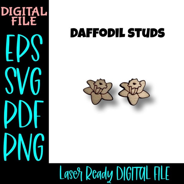 Daffodil Studs SVG PDF PNG Laser Ready File