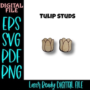 Tulip Studs SVG PDF PNG Laser Ready File