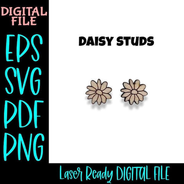 Daisy Studs SVG PDF PNG Laser Ready File