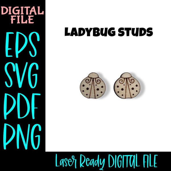 Ladybug Studs SVG PDF PNG Laser Ready File