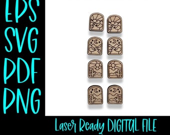 Tiny Scape Stud Bundle SVG PDF PNG Laser Ready Cut and Score