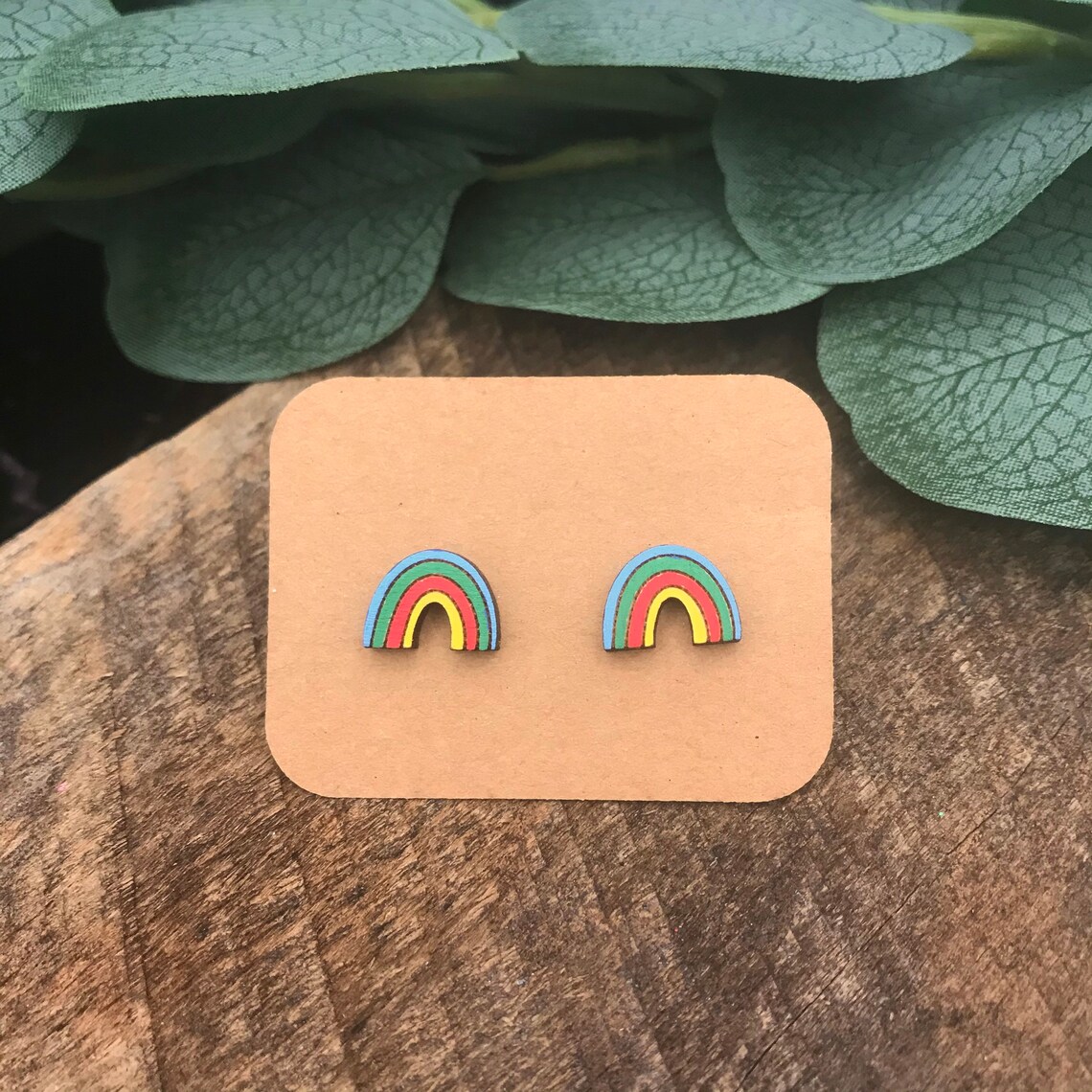 Rainbow earrings studs Clearance