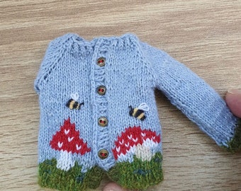 Mushrooms and bees cardigan