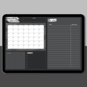 PREMIUM Digital Monthly Planner (DARK MODE) - Compatible with GoodNotes, Weekly Planner, iPad, Notability, Printable