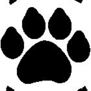 May include: Black and white paw print with the text "I LOVE MY DOG" in a circle around it.