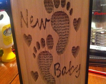 Book cut and fold pattern, New Baby Feet