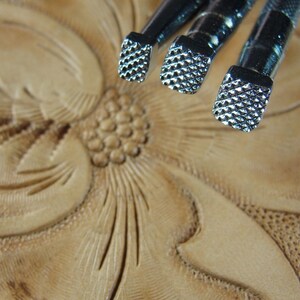 Steel Craft Japan - Coarse Checkered Beveler Stamp Set (3 Leather Stamping Tools)