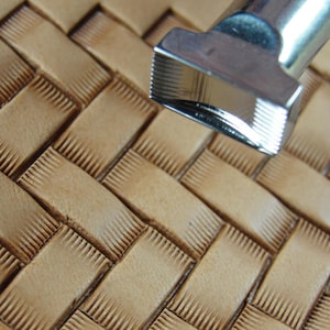 Stainless Steel Barry King - #2 Brick w/ Lines Geometric Stamp (Leather Tool)