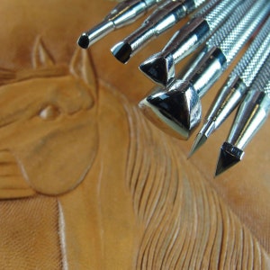 Steel Craft Japan - Figure Carving Stamp Set (6 Leather Stamping Tools)