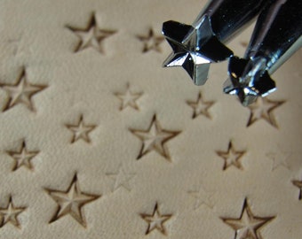 好久由craft Leather Stamping Tools, 5-Point Star Stamp Set, O53/O54