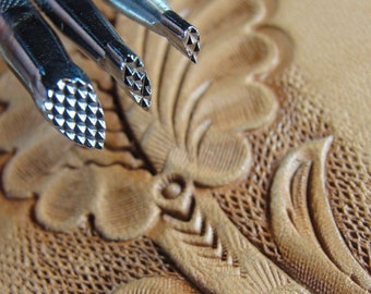 Steel Craft Japan - Coarse Checkered Background Stamp Set (3 Leather Stamping Tools)