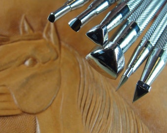 Steel Craft Japan - Figure Carving Stamp Set (6 Leather Stamping Tools)