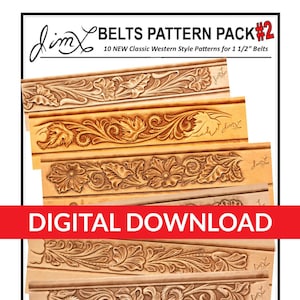 Jim Linnell - Belts Pattern Pack #2, Classic Western Style (Leathercraft Designs) [DIGITAL DOWNLOAD]