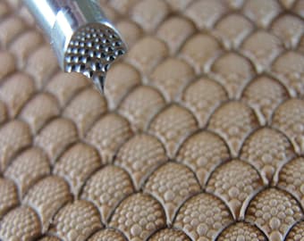 Extra Small Dragon Scale Geometric Leather Stamp, Stainless Steel Leather Stamping Tool